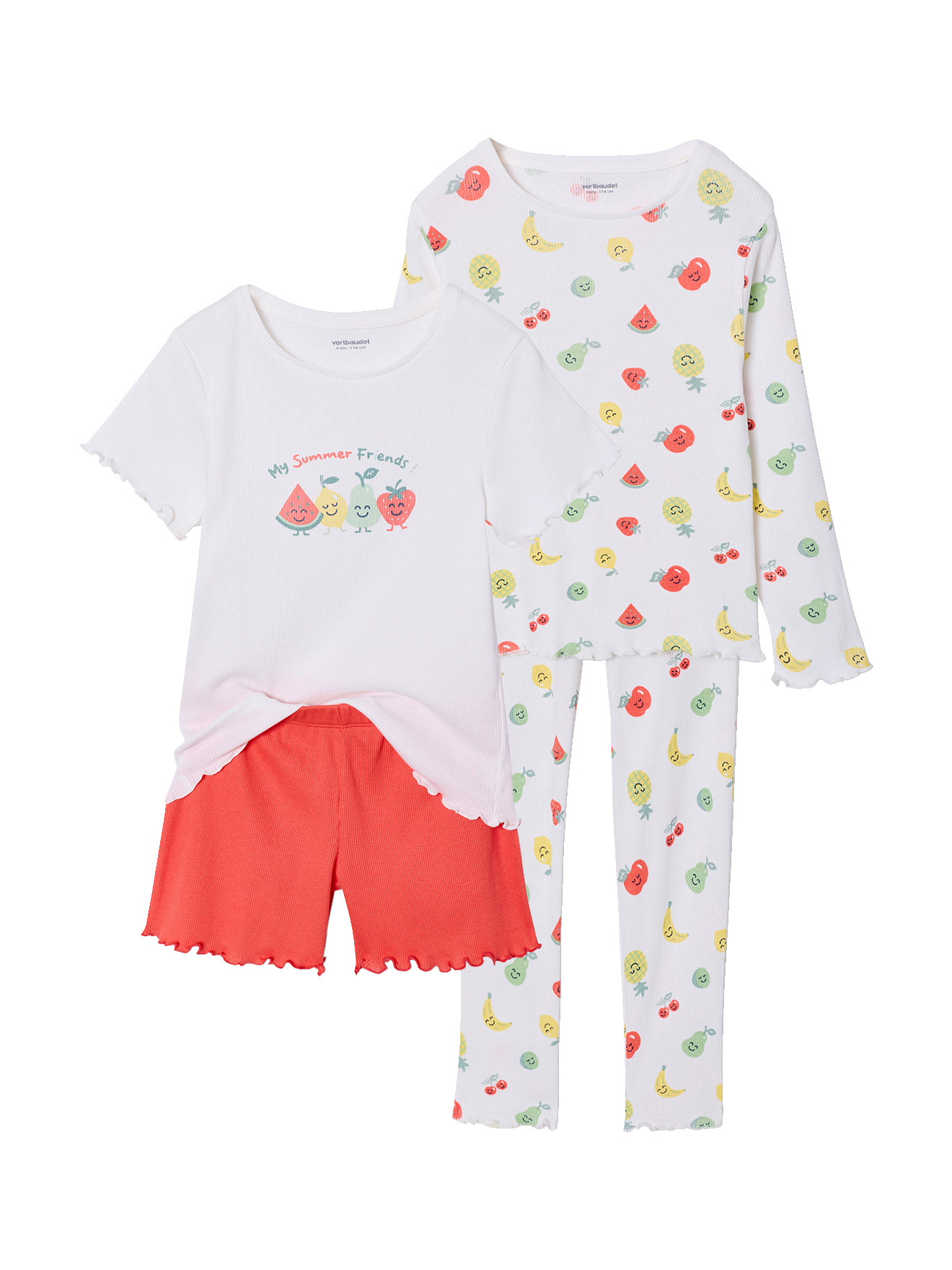 Lot pyjamas fruits, VERTBAUDET
