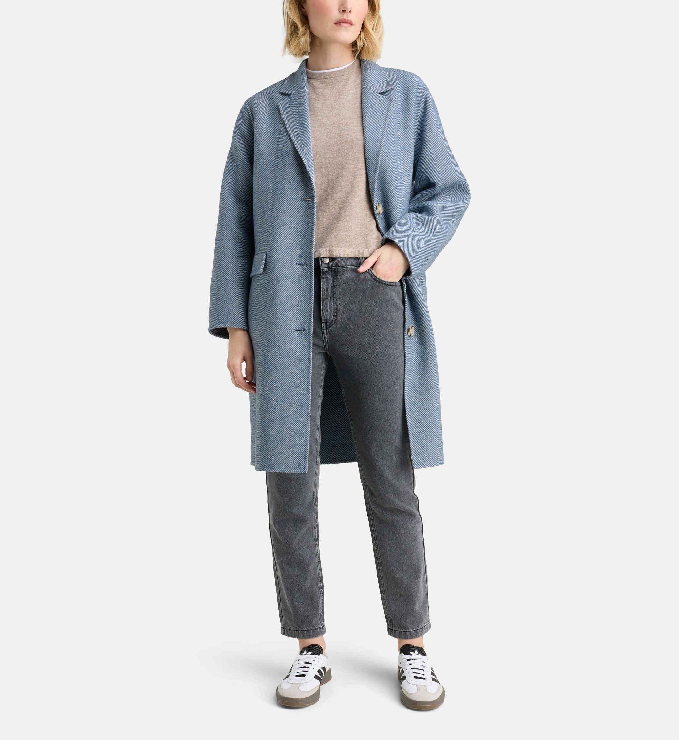 Manteau claudel chevron mi-long manches 3/4, GALERIES LAFAYETTE