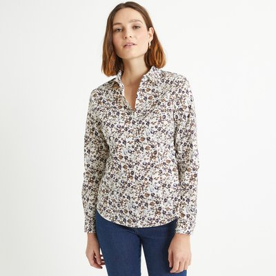 Floral Print Shirt in Cotton Mix with Long Sleeves ANNE WEYBURN