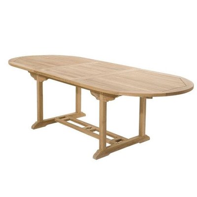 Table de jardin extensible ovale en bois de teck massif 180/240x100cm SUMMER 10 personnes PIER IMPORT