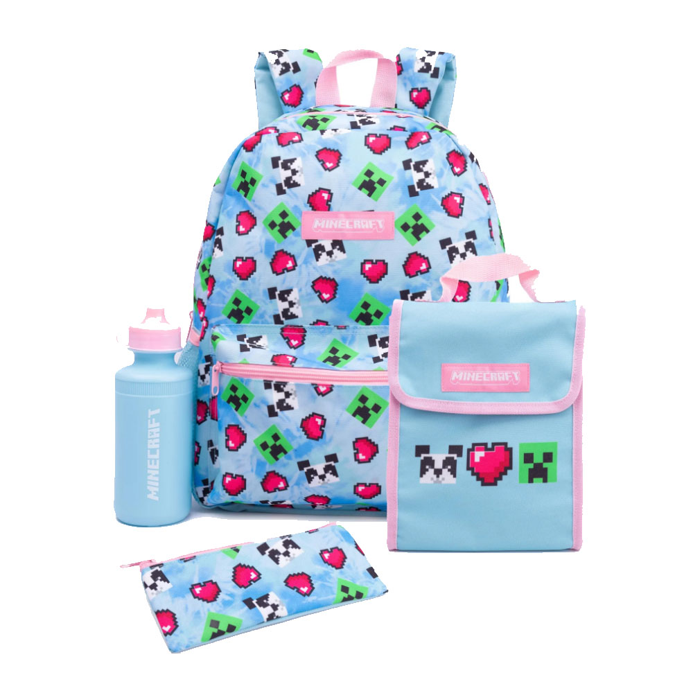 Ensemble sac à dos motif/style pixelisé, MINECRAFT