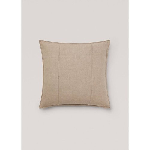 Housse coussin coutures 100 % lin 60x60 cm beige Mango Home