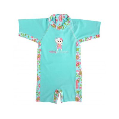 Combinaison Anti Uv Bebe Fille Mini Princesse Turquoise Et Fleurs Bleu Mayoparasol La Redoute