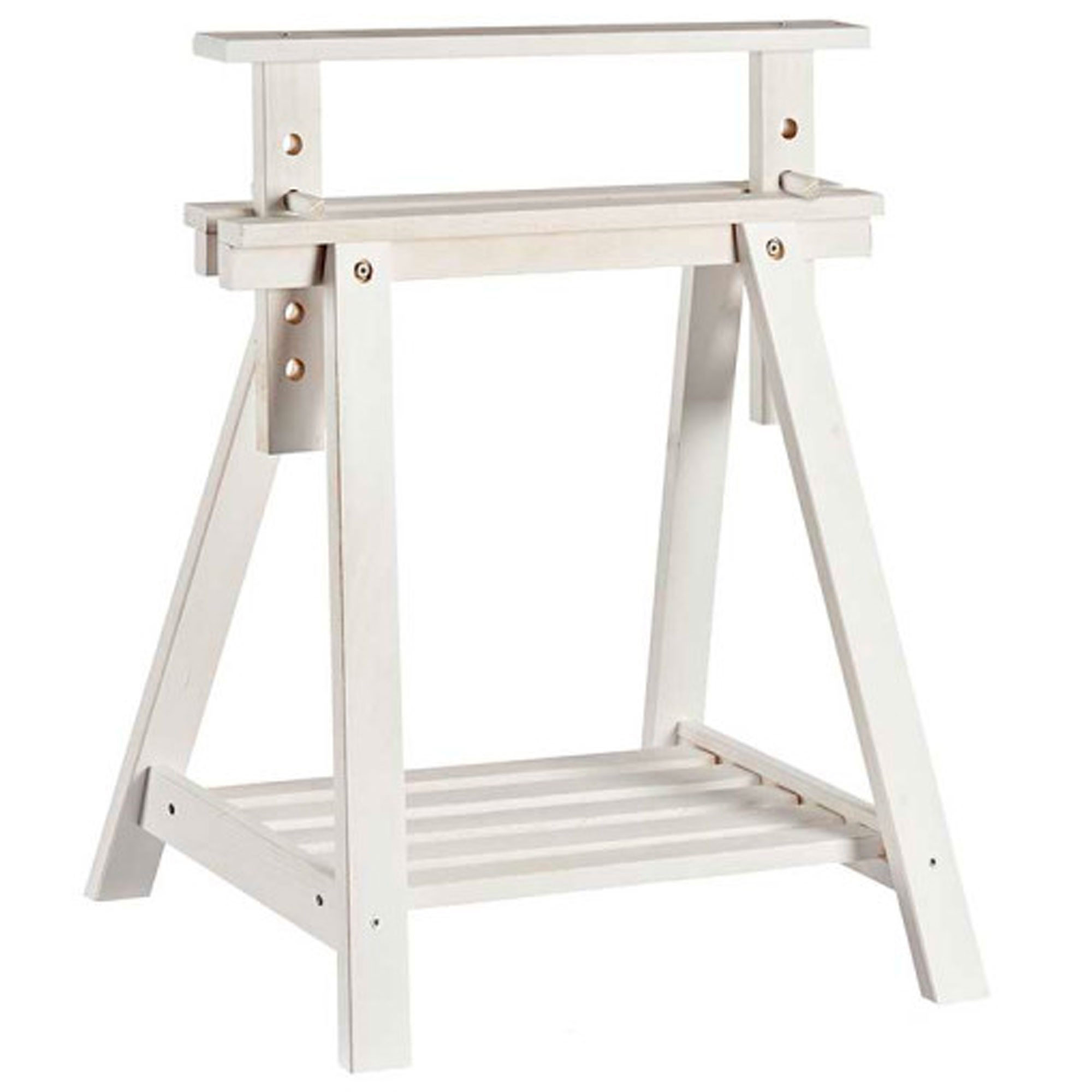 Tréteau en bois blanc hauteur réglable 70x45x70cm, WADIGA