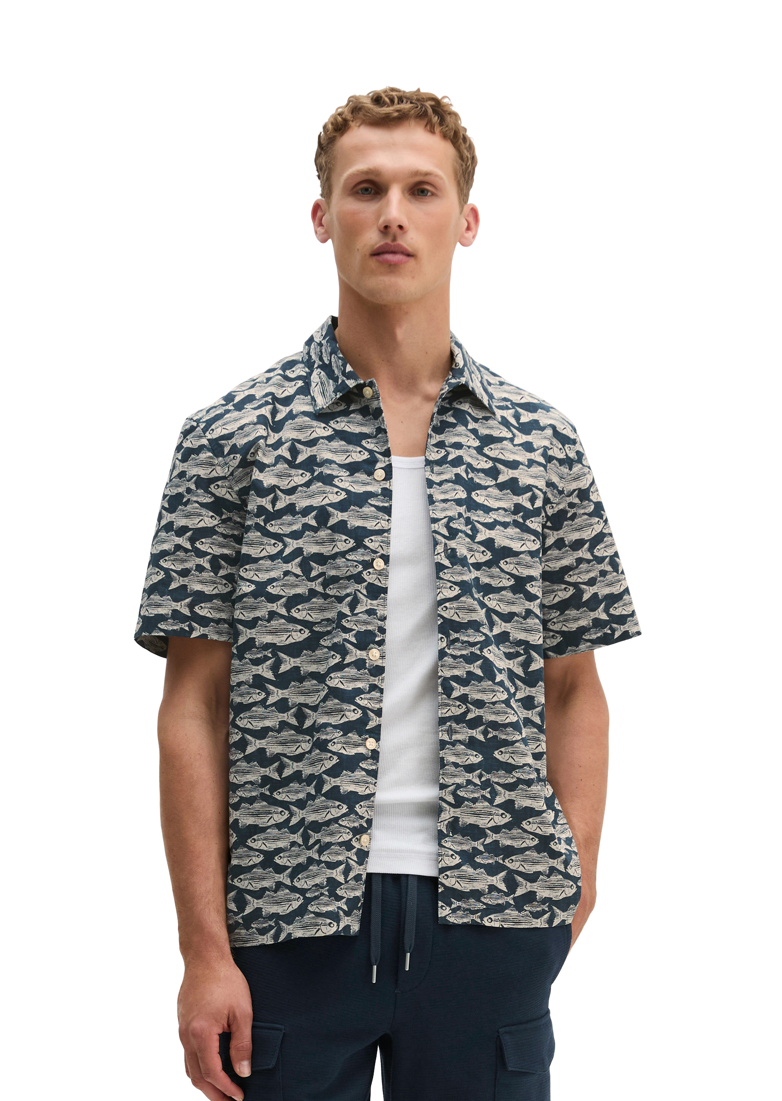 Chemise regular en popeline de coton bio, MARC O'POLO