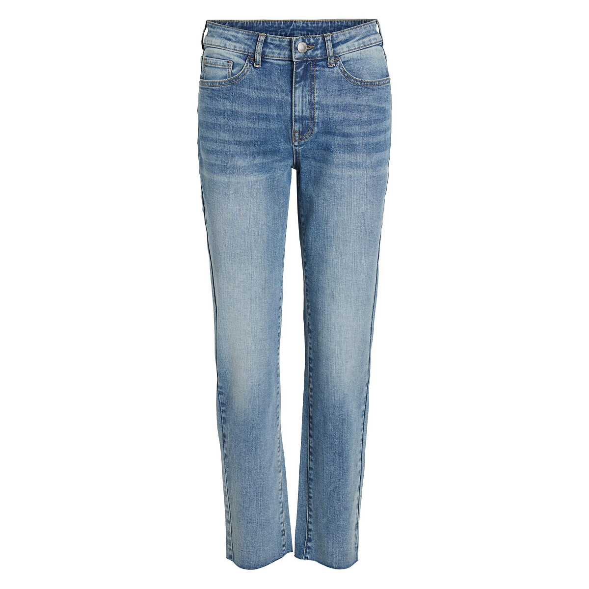 Image of Regular Fit Straight Jeans in Mid Rise