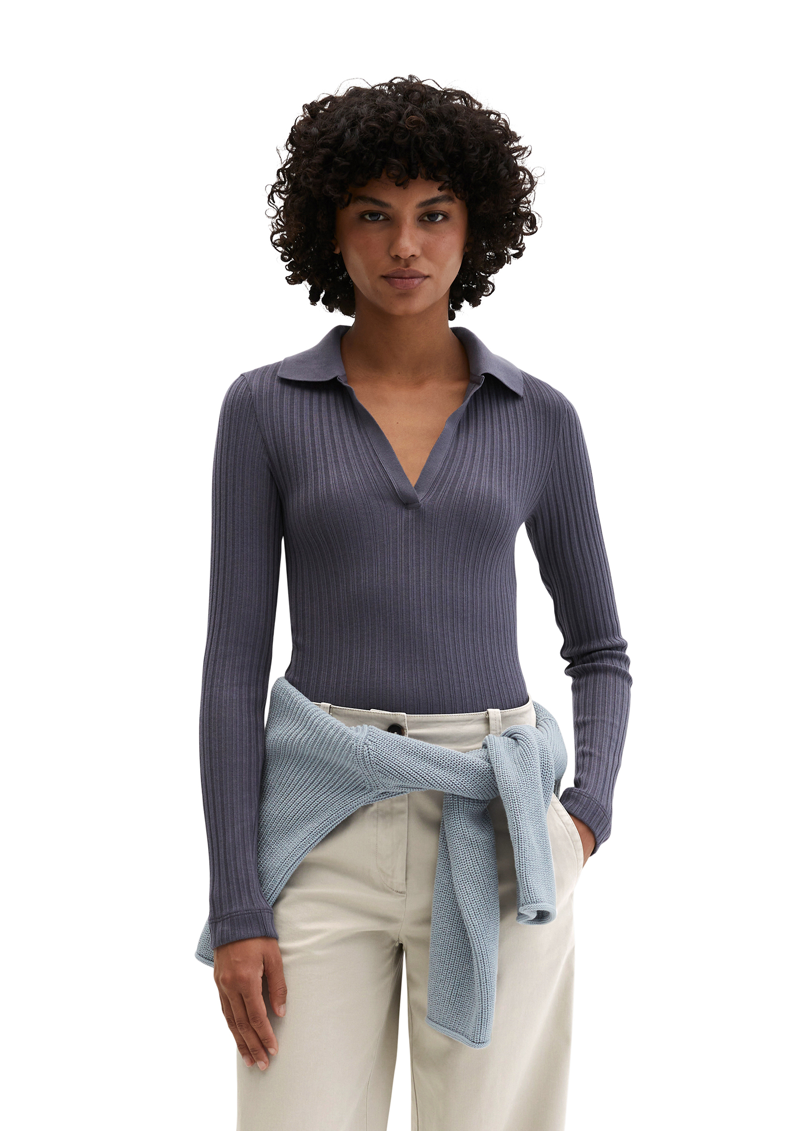 Polo à côtes slim avec TENCEL™ Modal, MARC O'POLO