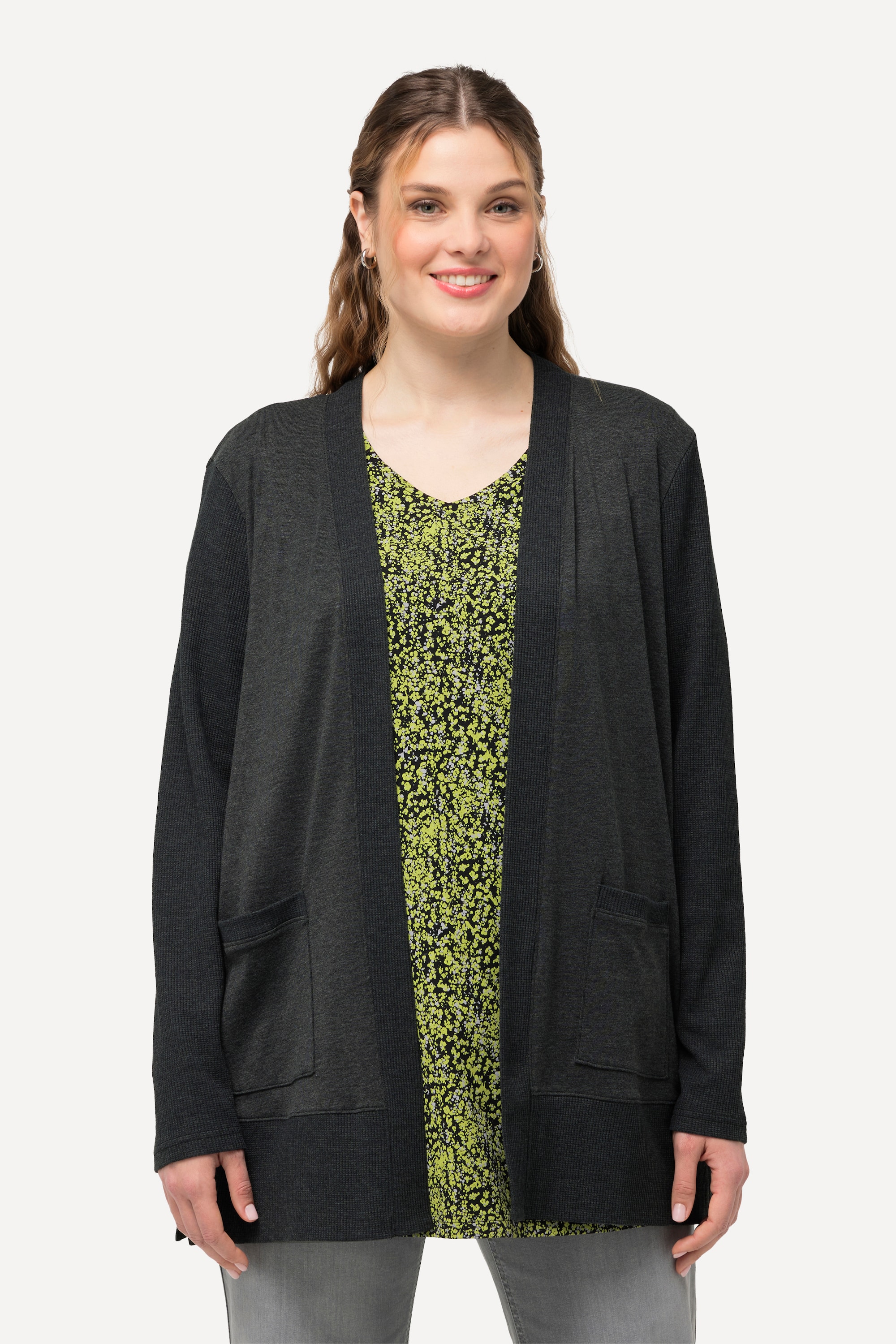Veste en molleton, texture gaufrée, ULLA POPKEN