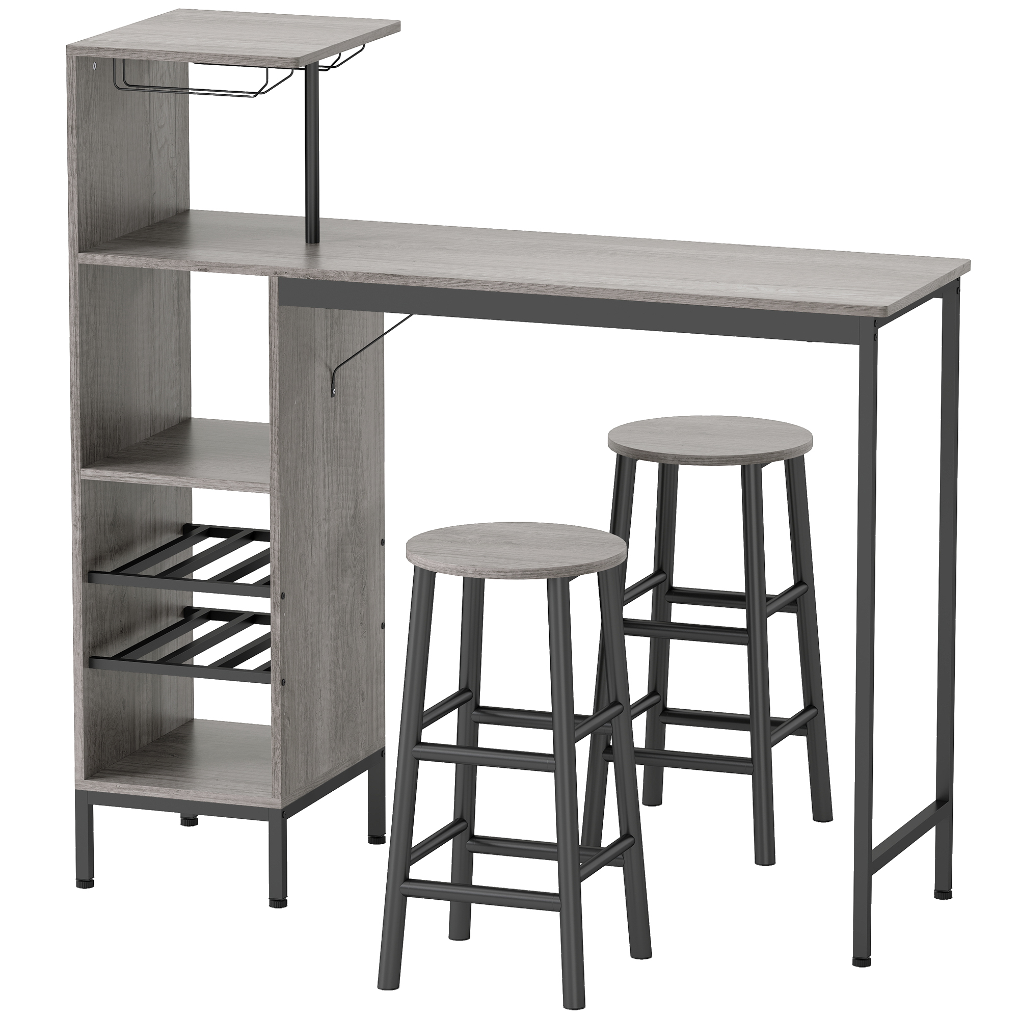 Ensemble de table de bar MDF Bois naturel, HOMCOM