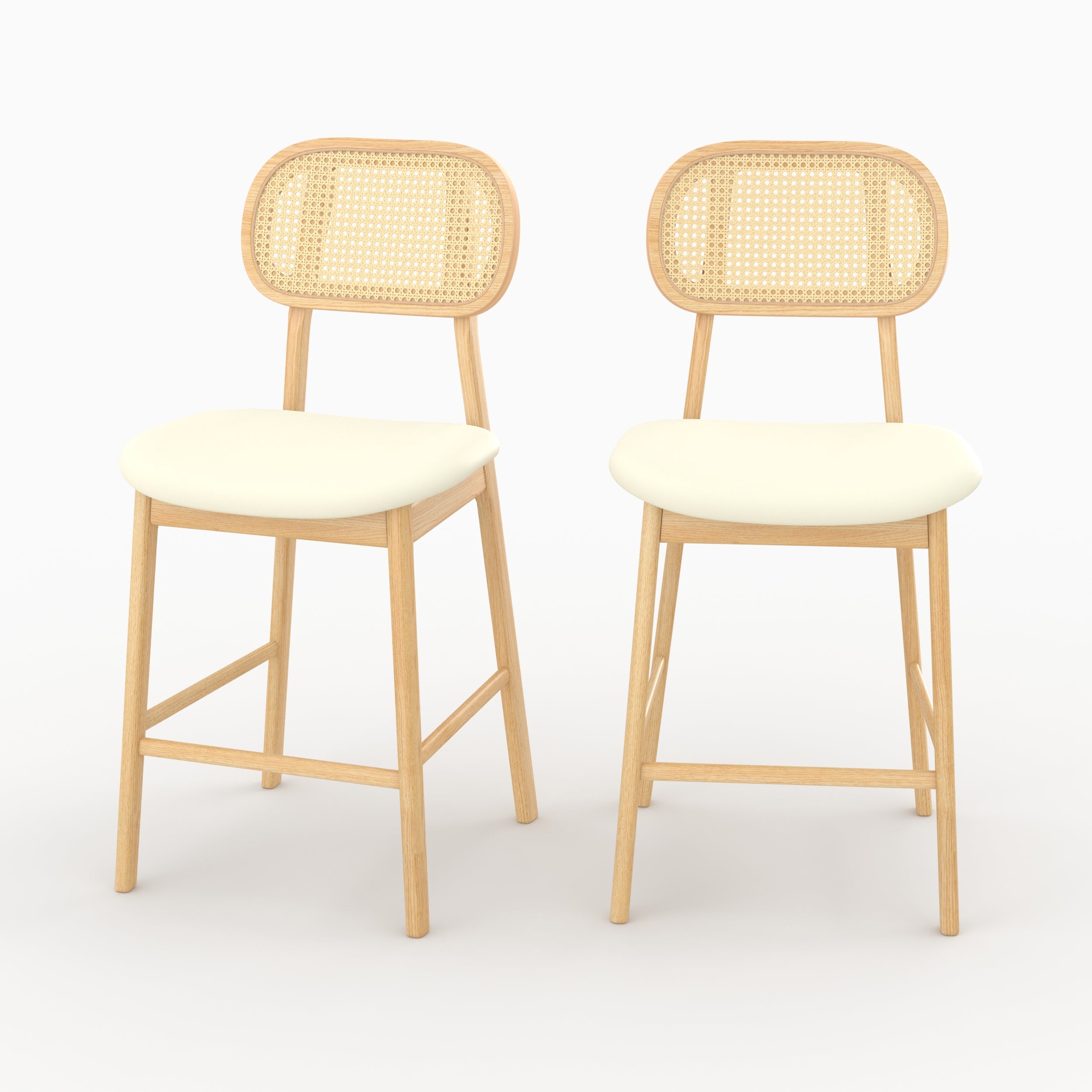 Lot de 2 chaises pour îlot central 64,5 cm en tissu - MARIA, MAISON PAVANE