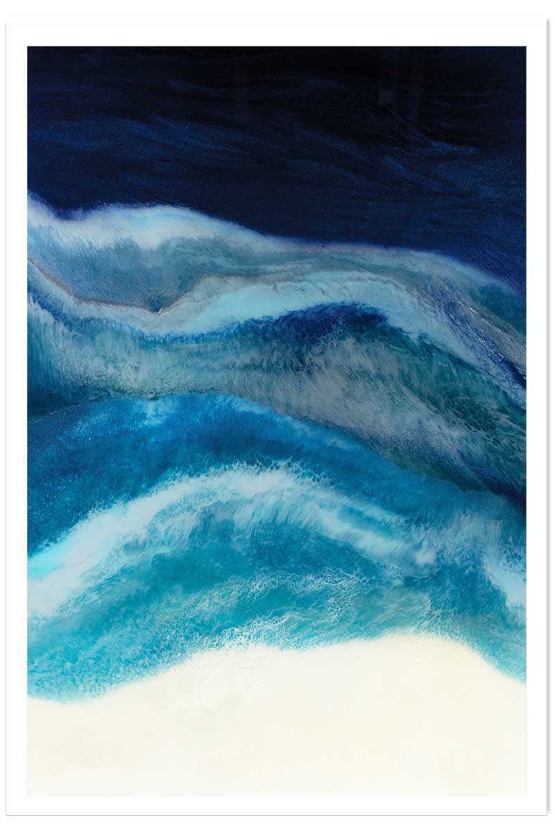 Poster abstrait blue crawling, HEXOA