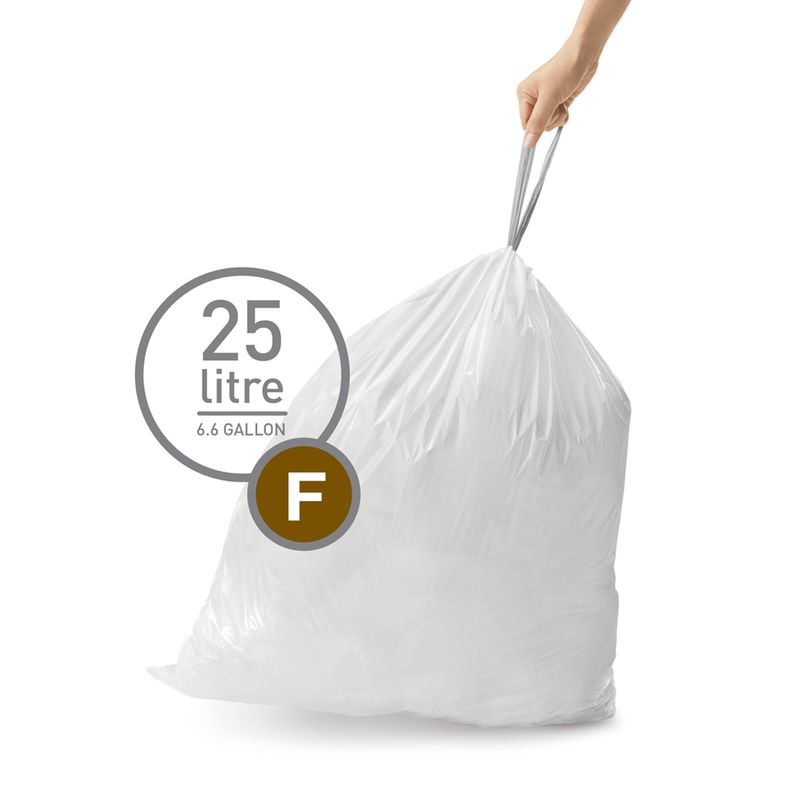Sacs poubelle 25l(f) distributeur de 20 sacs Couleur blanc Simplehuman