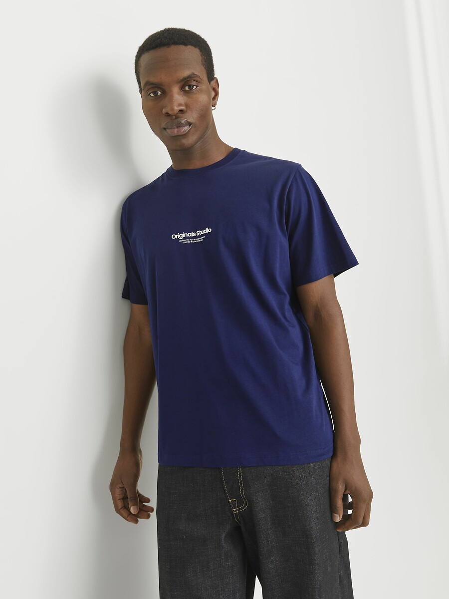 T-shirt col rond à logo, JACK & JONES