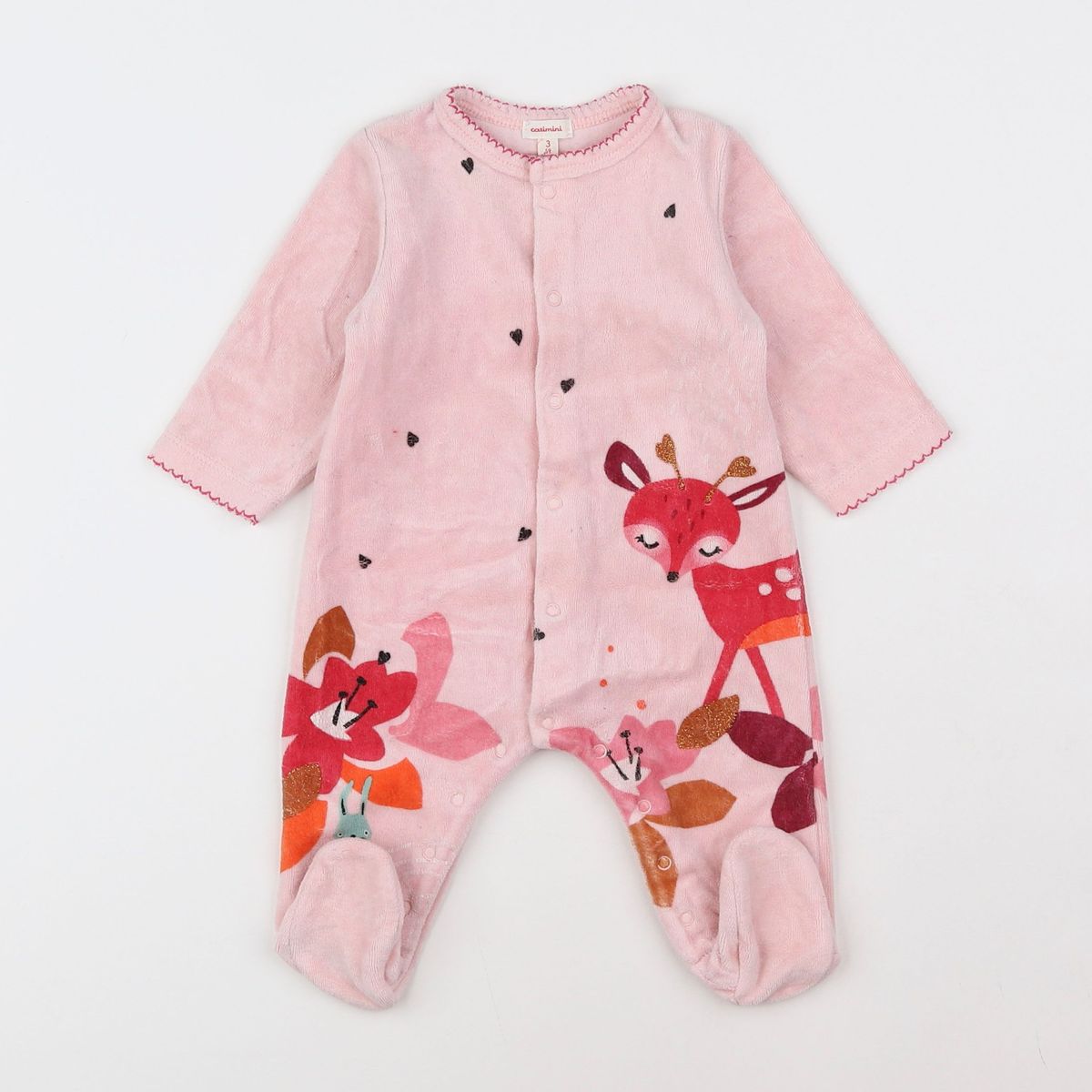Pyjama Bébé Catimini Taille 1 Mois - Rose Coton - Neuf Avec étiquettes - Vêtement Naissance