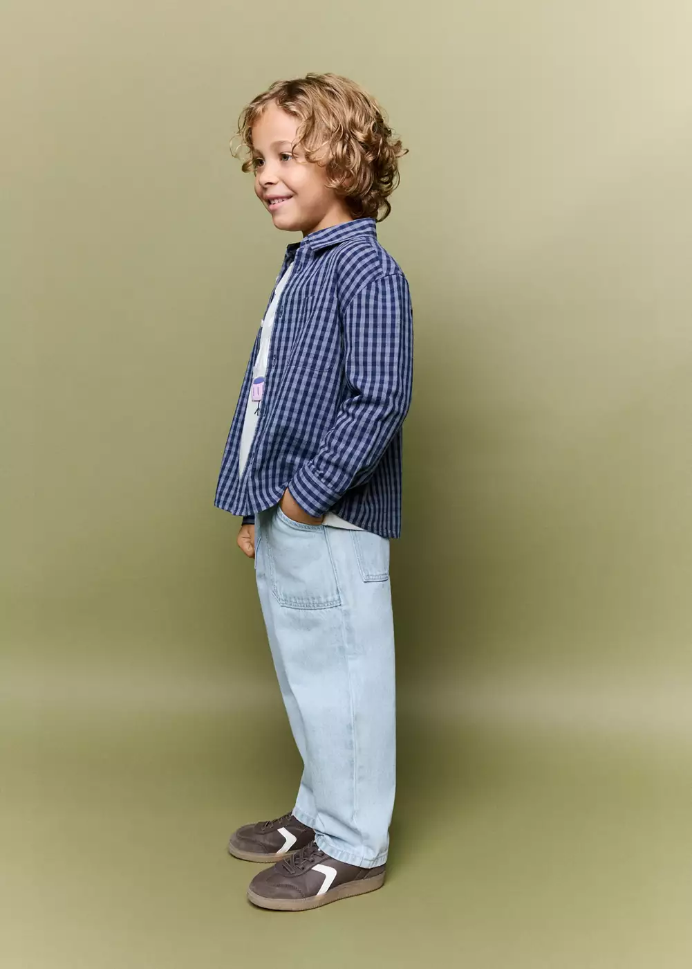 Jean droit taille élastique, MANGO BABY