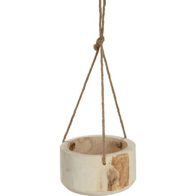 Pot à suspendre en bois de paulownia - beige D26xH15cm bois, BOTA ALINEA