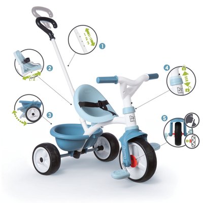 Tricycle be move bleu SMOBY