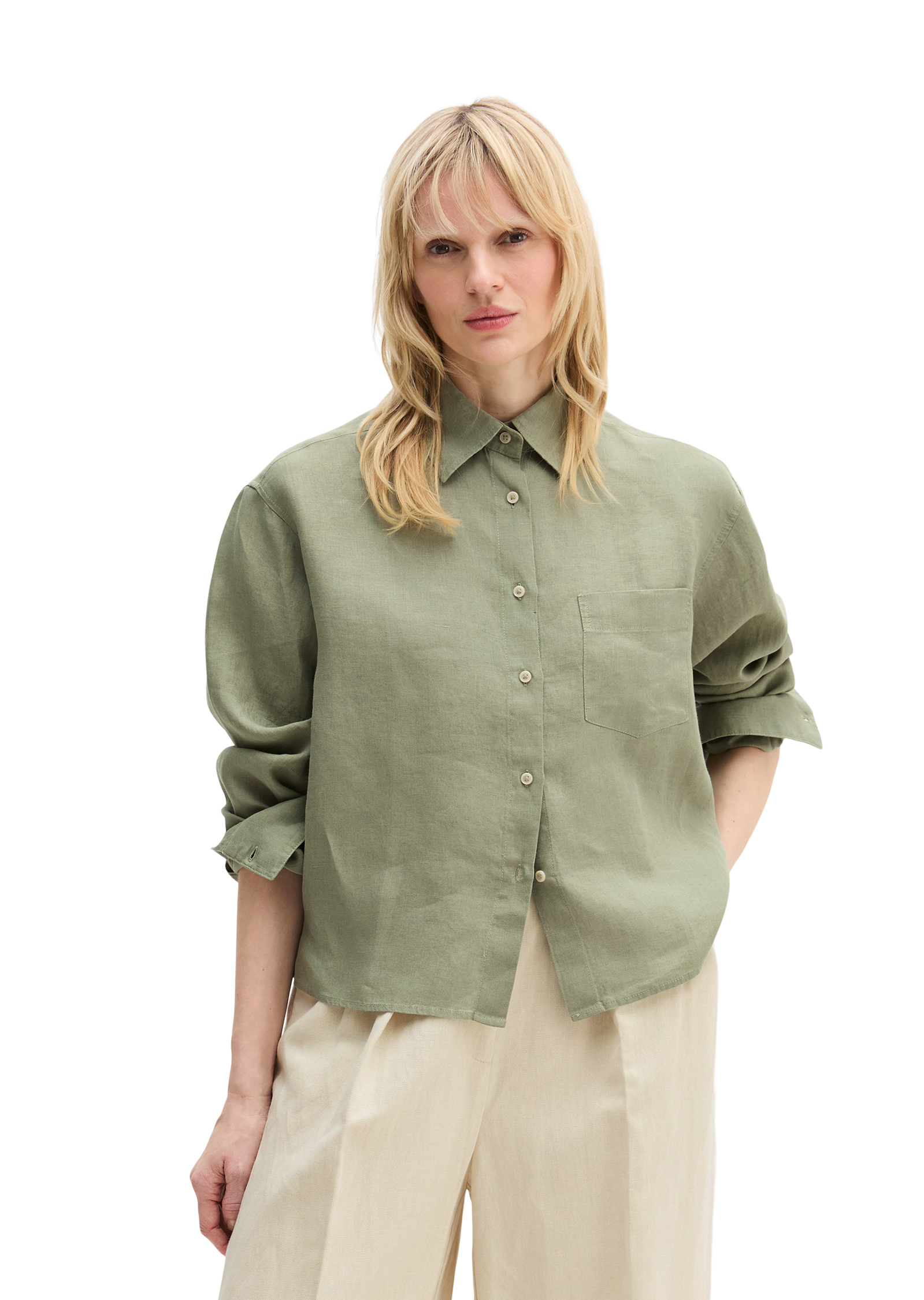 Blouse en lin regular avec fonction de refroidissement naturel, MARC O'POLO