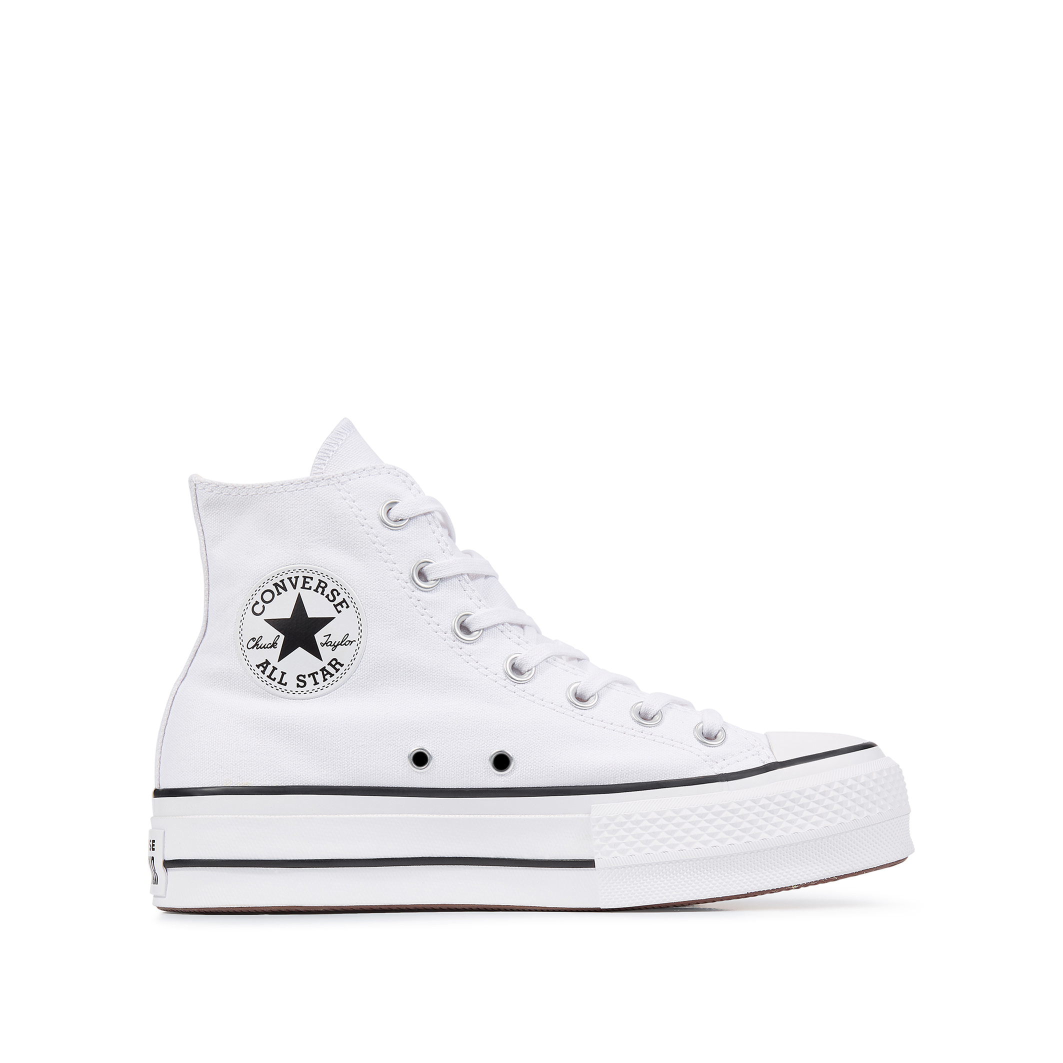 Chuck taylor all star lift canvas high top flatform trainers , white ...