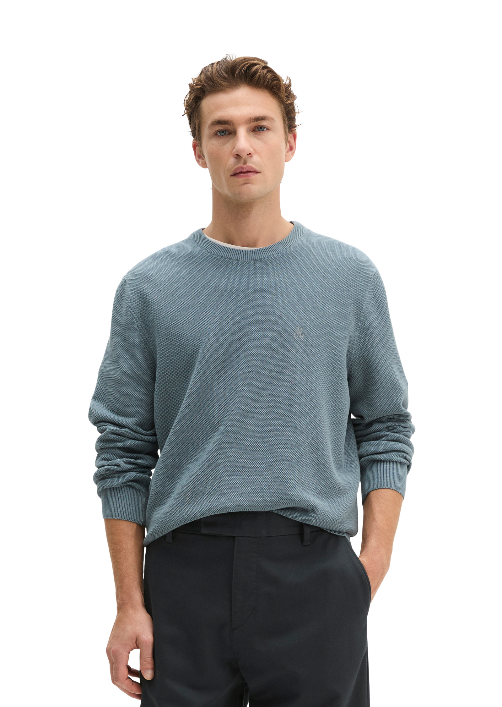 Pull-over regular en piqué de coton bio, MARC O'POLO