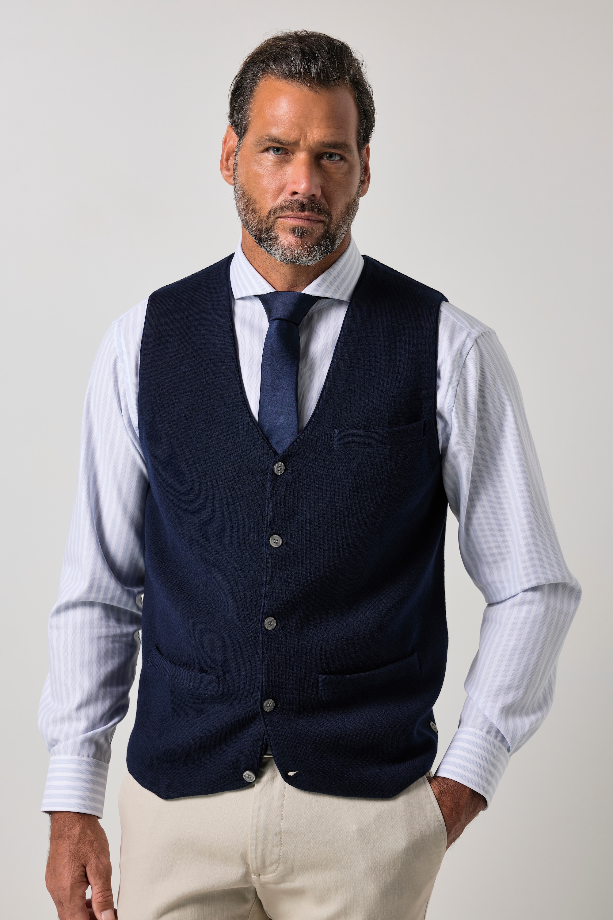Gilet en maille encolure en V, JP1880