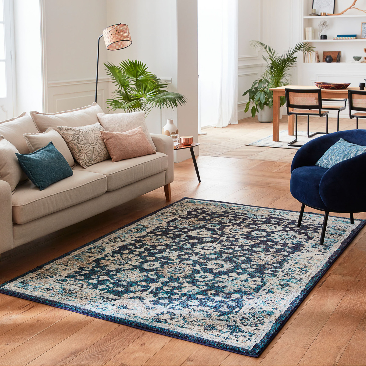 Tapis de salon vintage fleurs ANATOLIA, NAZAR RUGS