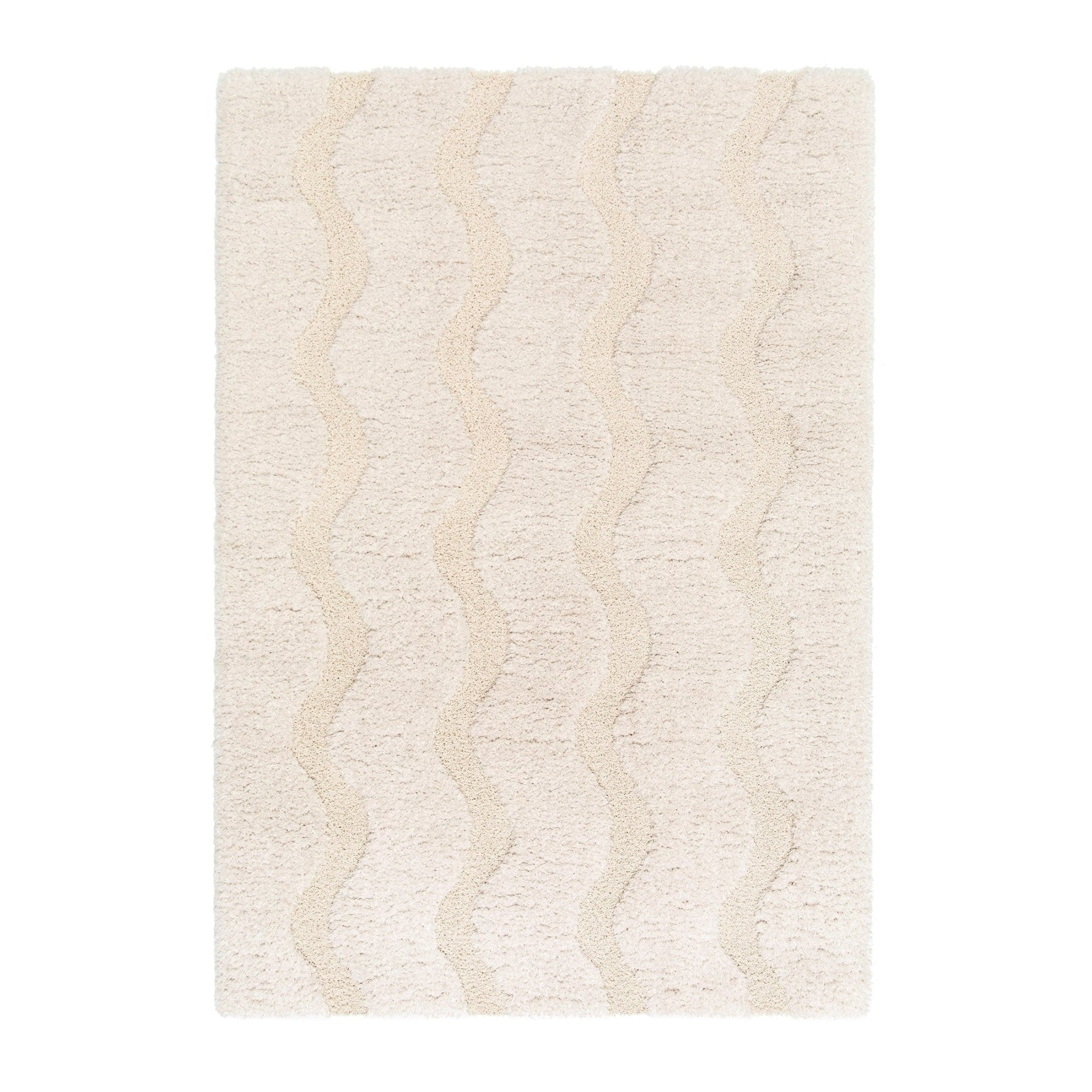 Tapis shaggy doux en polyester recyclé avec relief PEMBERLEY, AFK LIVING