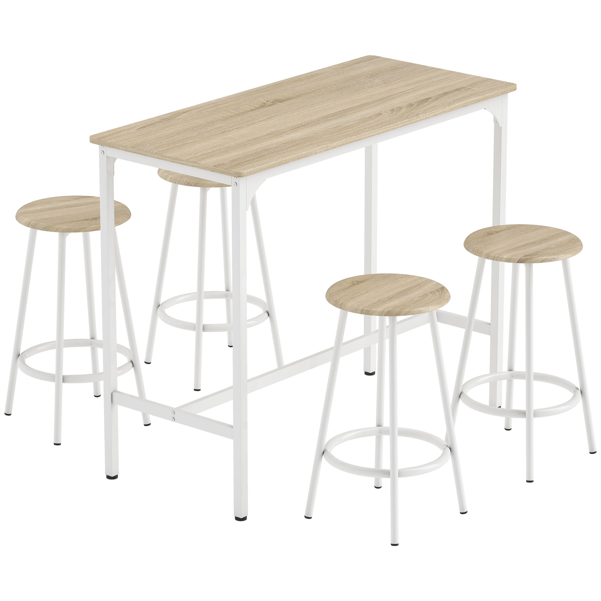 Ensemble de table de bar Métal, HOMCOM