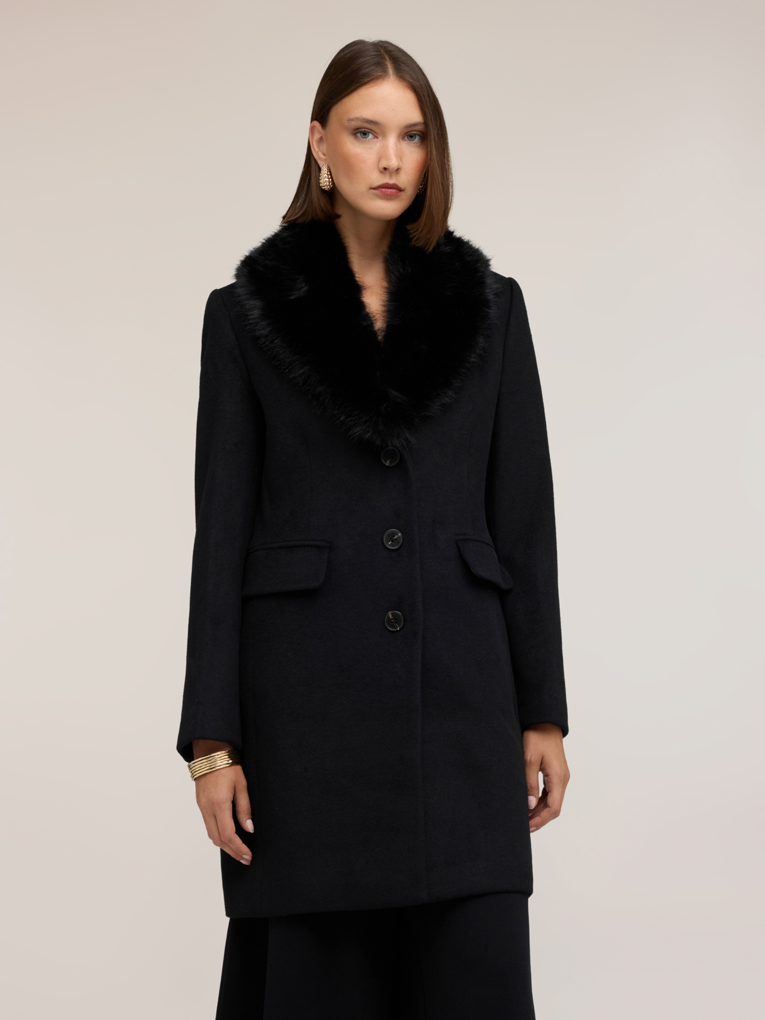 Manteau croisé simple boutonnage, MOTIVI