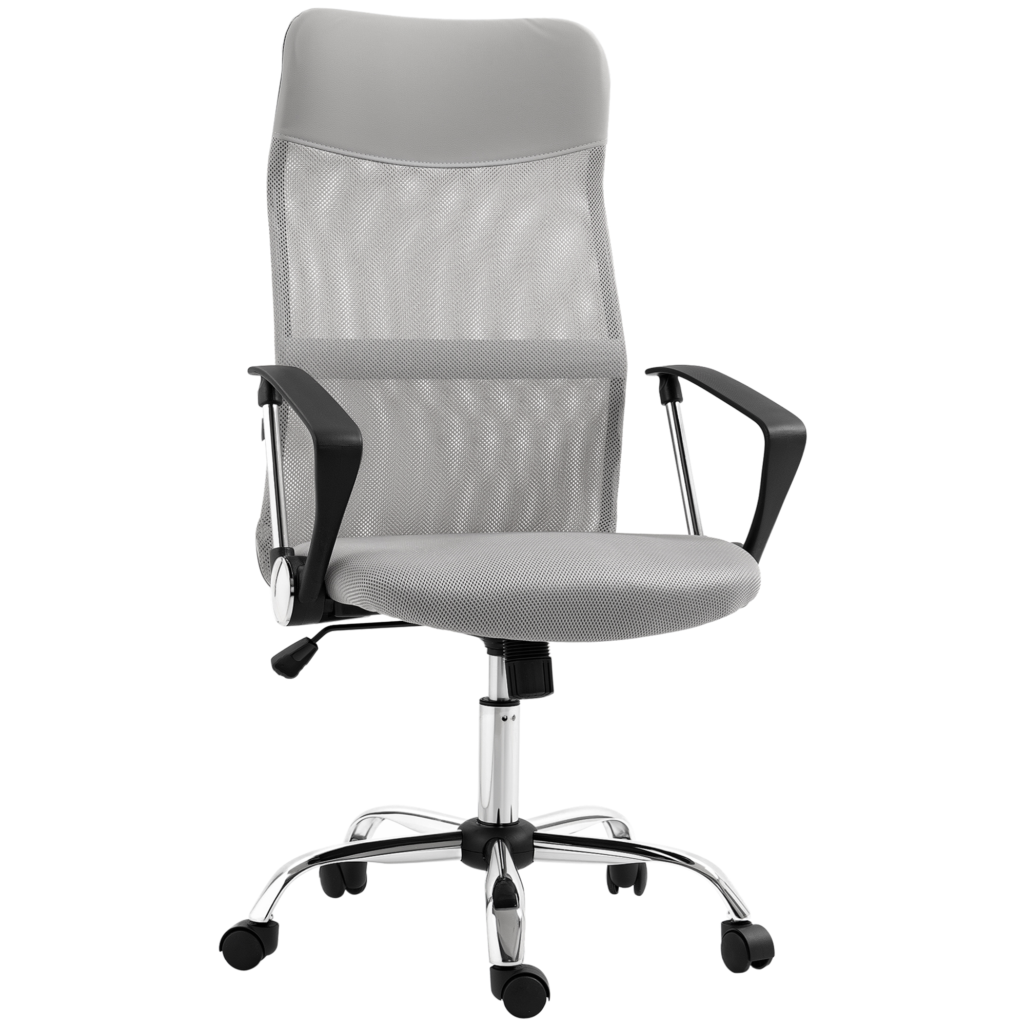 Chaise de bureau Tissu maille Gris, HOMCOM