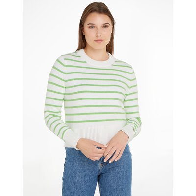 Striped Cotton Mix Jumper with Crew Neck TOMMY HILFIGER