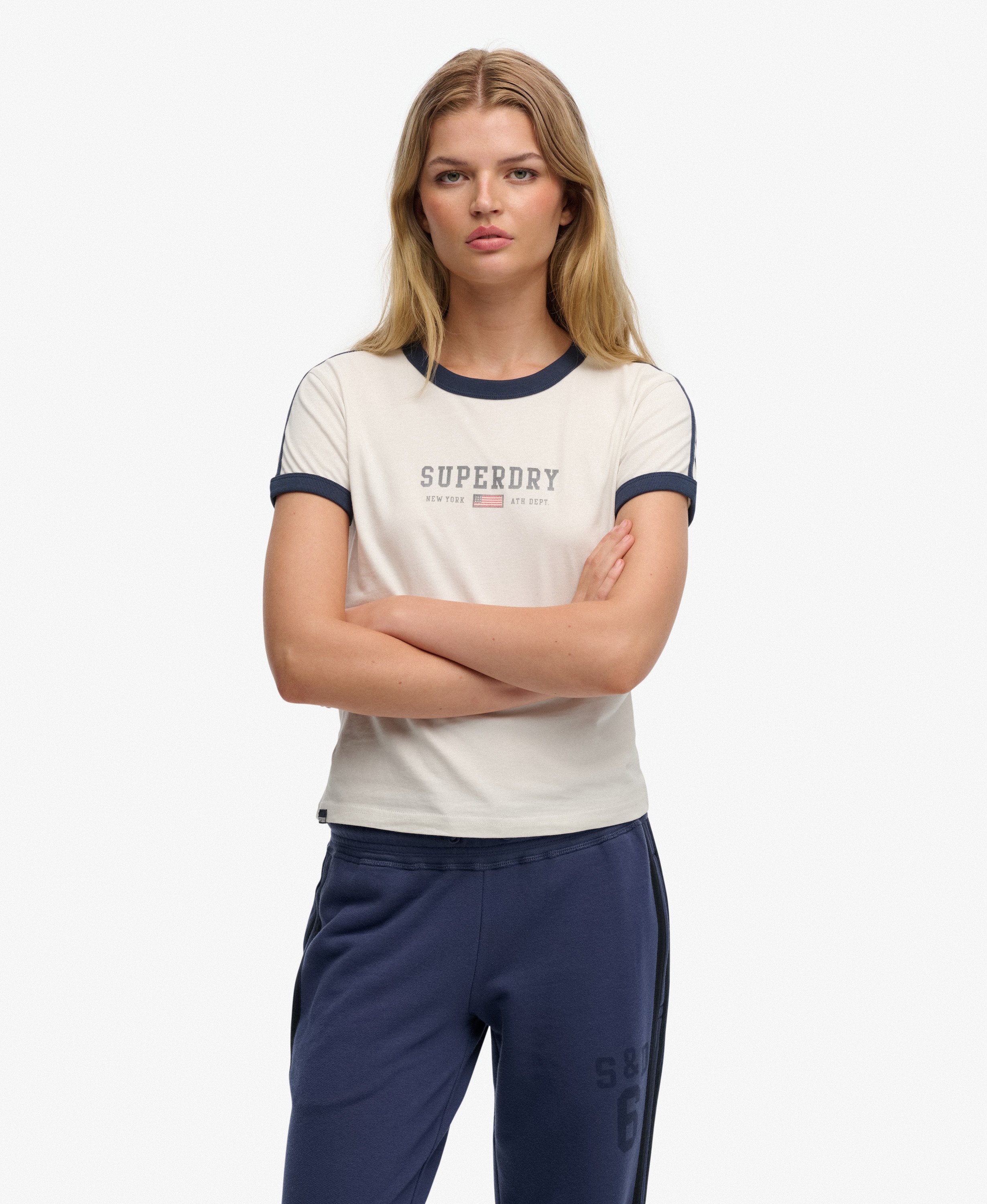 T-shirt ringer à motif Athletic Essentials, SUPERDRY