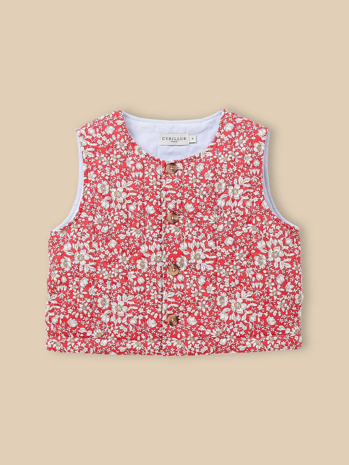 Veste sans manches matelassée  tissu Liberty, CYRILLUS