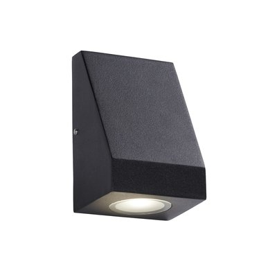 Outdoor LED Black Wedge Shape Wall Light with Frosted Glass SO'HOME