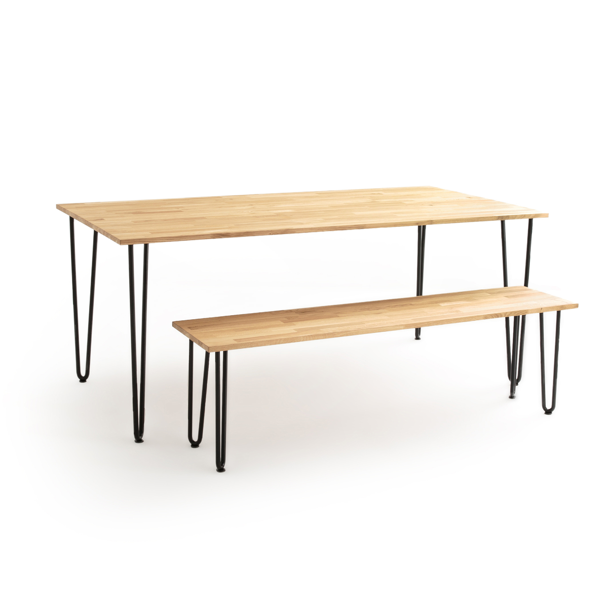 Product photograph of Adza 150cm Solid Oak Bench from La Redoute UK.