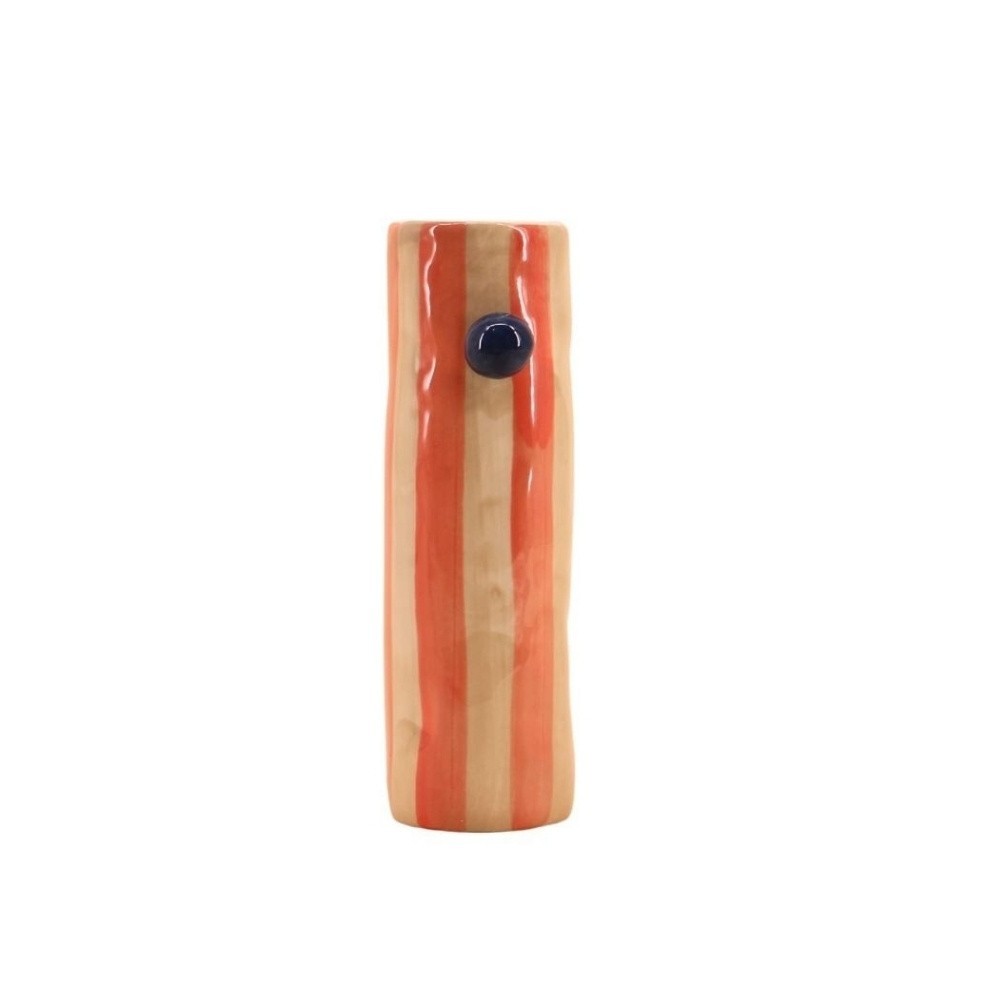 Vase rayures et perles rayé, H20cm, KERSTEN