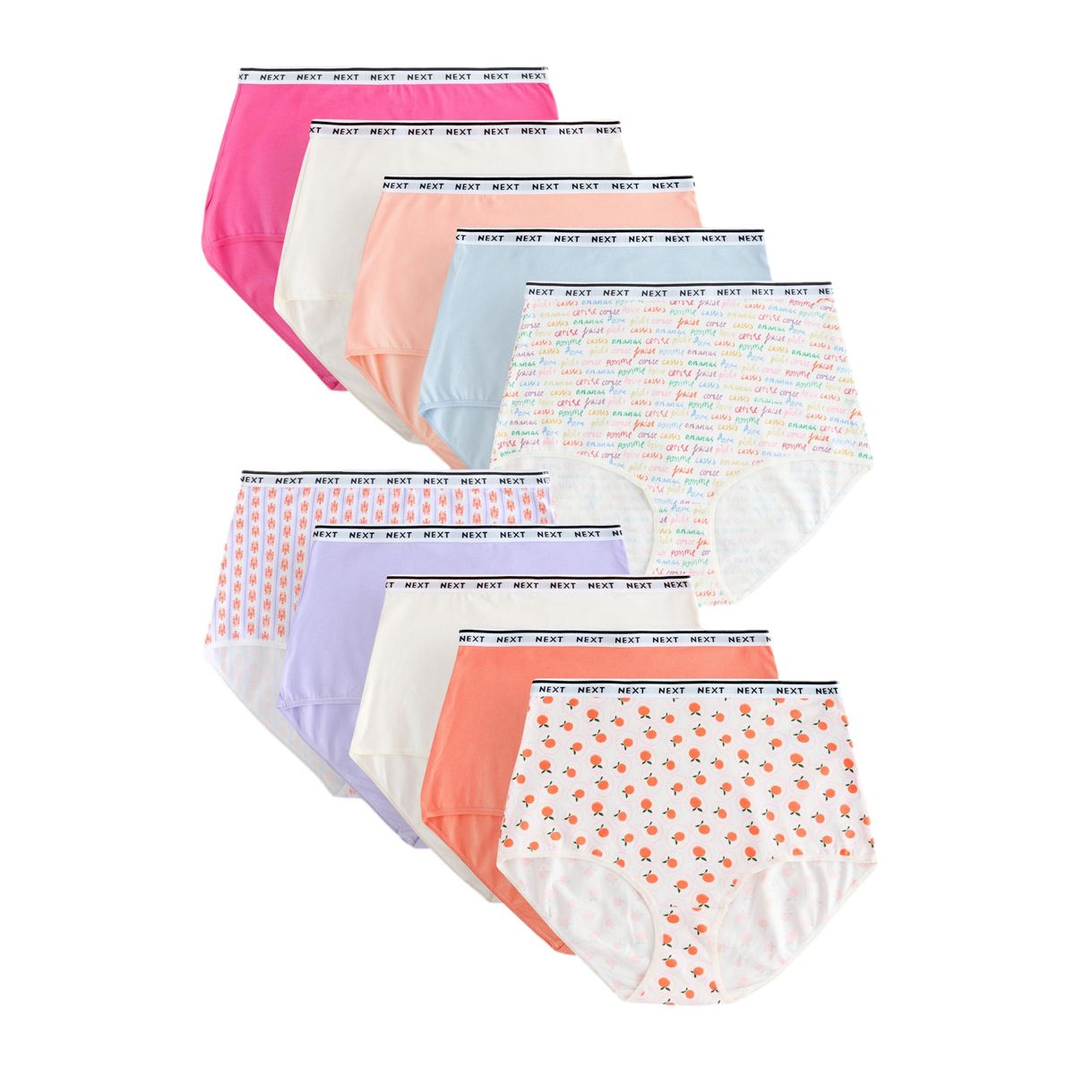 Culotte en coton à logo, lot de 10, NEXT