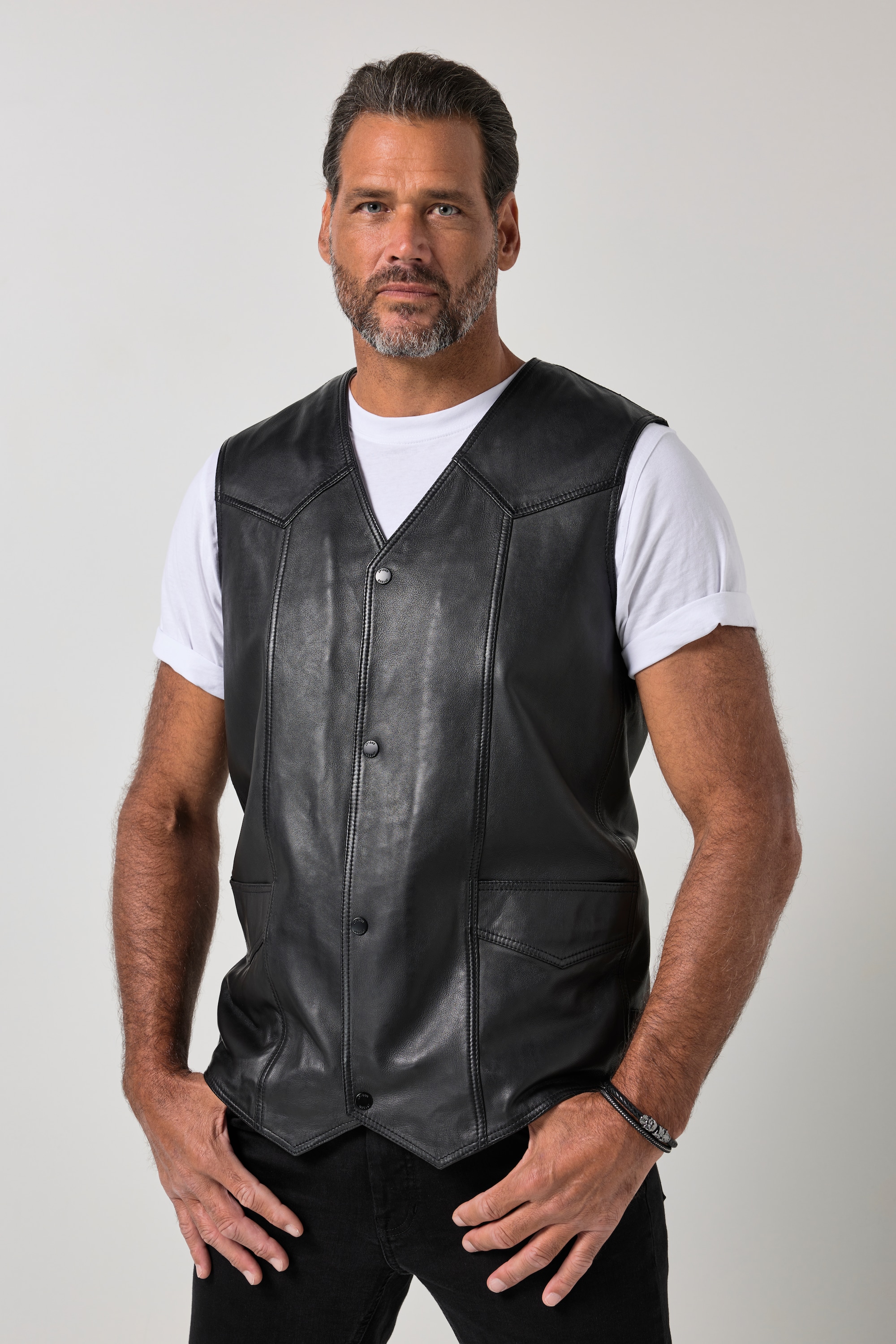 Gilet en cuir d'agneau nappa, JP1880