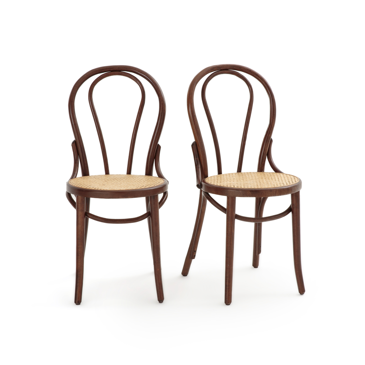 Product photograph of Set Of 2 Bistro Cane Seat Chairs from La Redoute UK