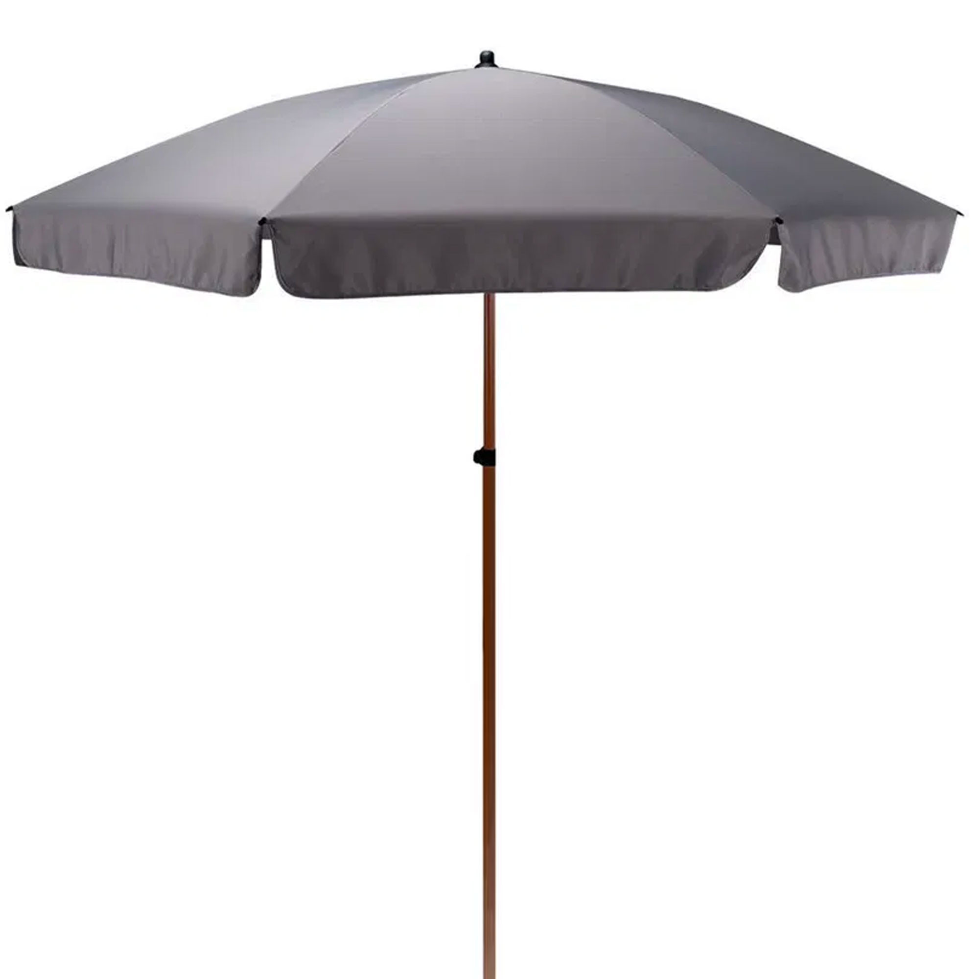 Parasol gris et bois diamètre 220cm, WADIGA