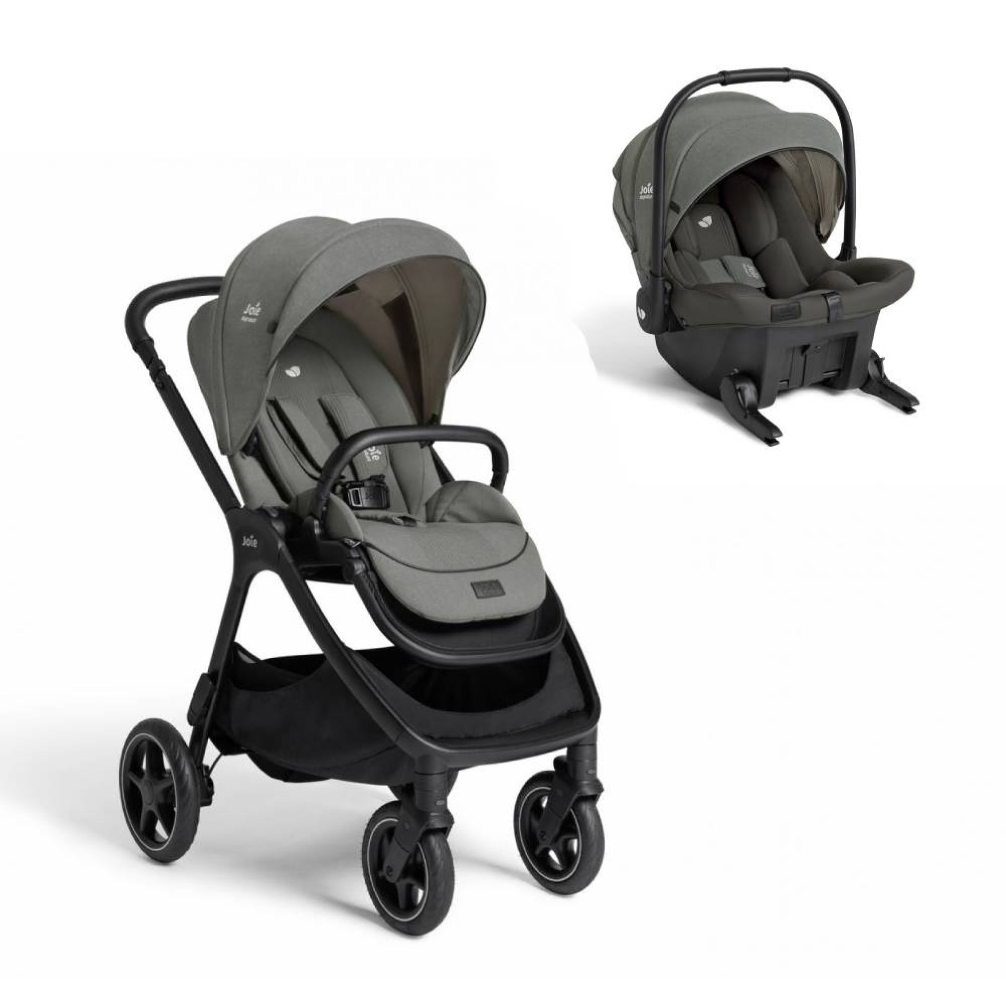 Poussette duo Finiti Signature Evergreen + siège auto Sprint Evergreen, JOIE