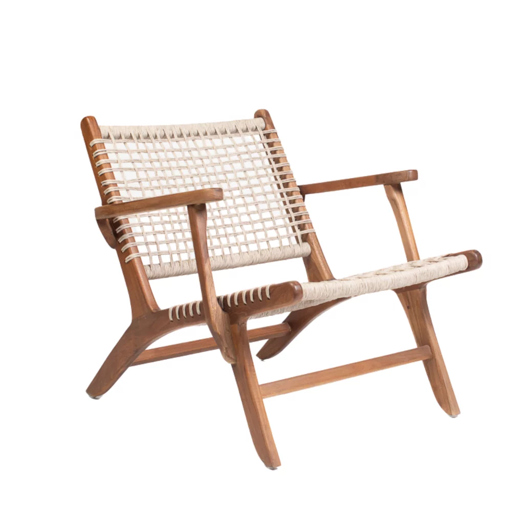 Fauteuil en corde et teck JUNE, HYDILE