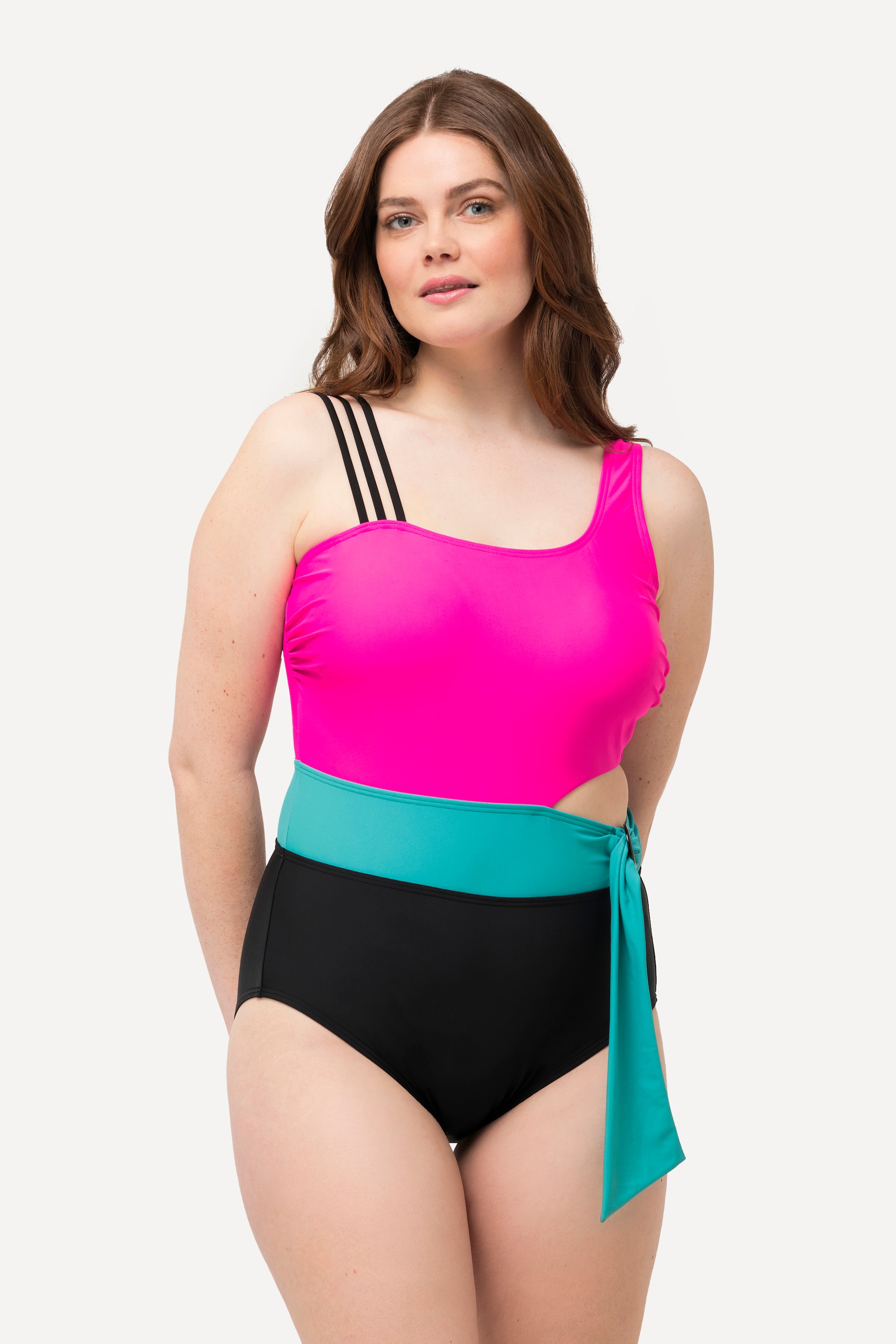 Maillot de bain color block. Bonnets souples, ULLA POPKEN