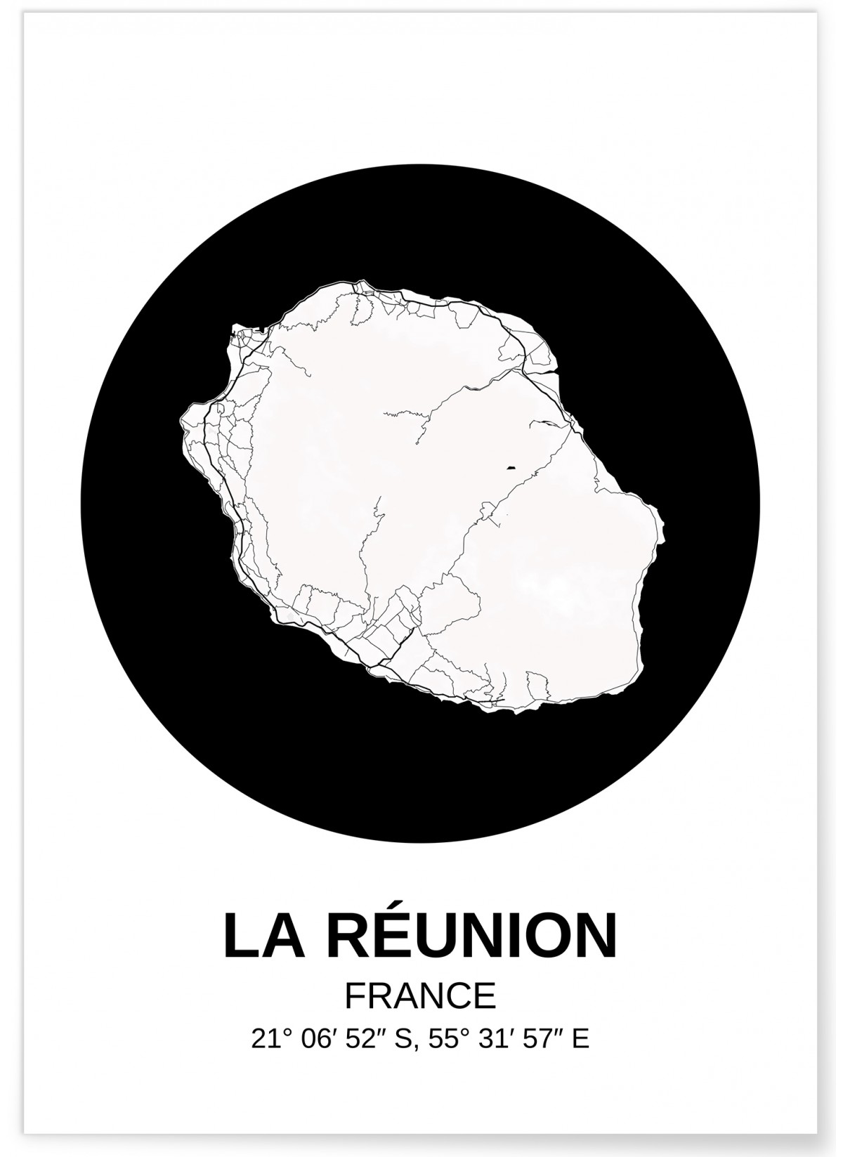 Affiche Carte La Réunion, L'AFFICHERIE
