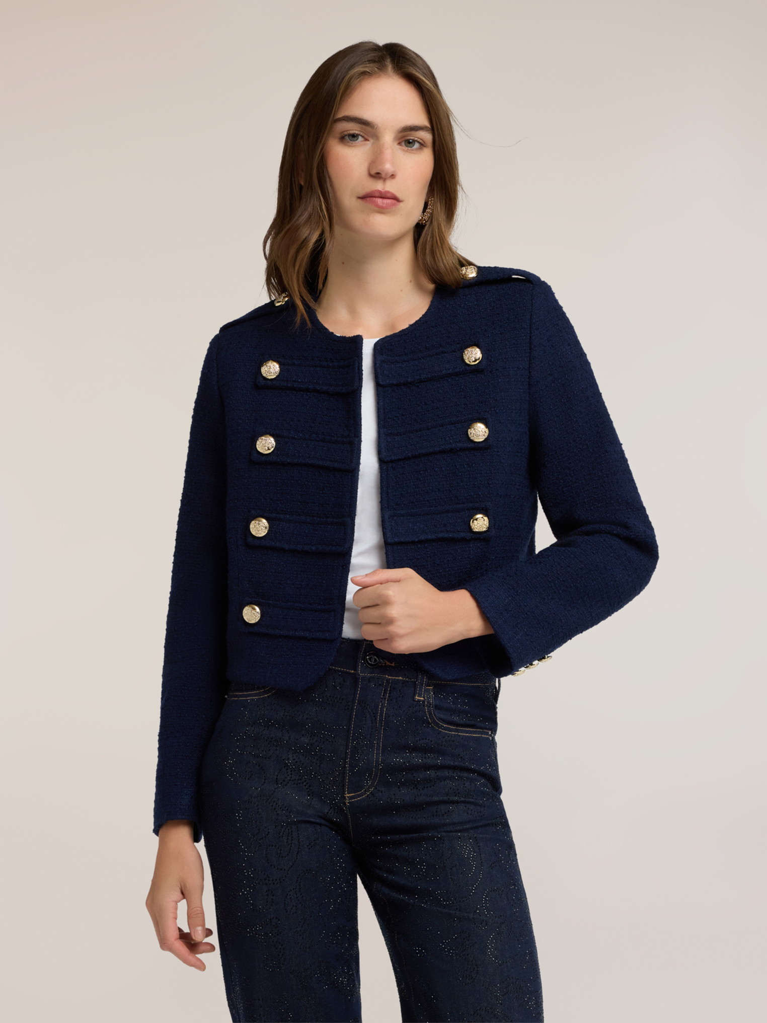 Veste courte avec boutons bijoux, MOTIVI