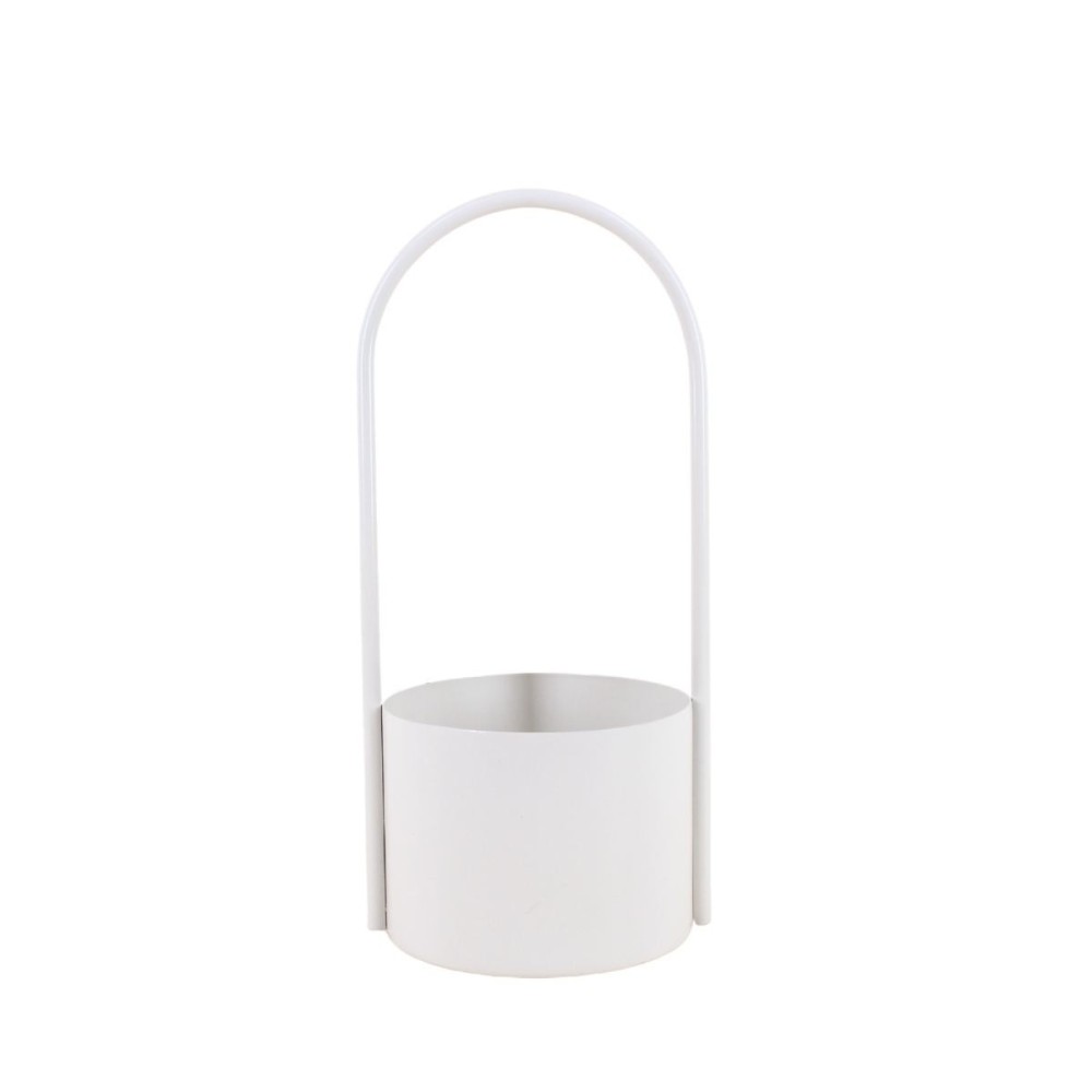 Cache pot en métal anse haute 13x30cm, ORNAMI