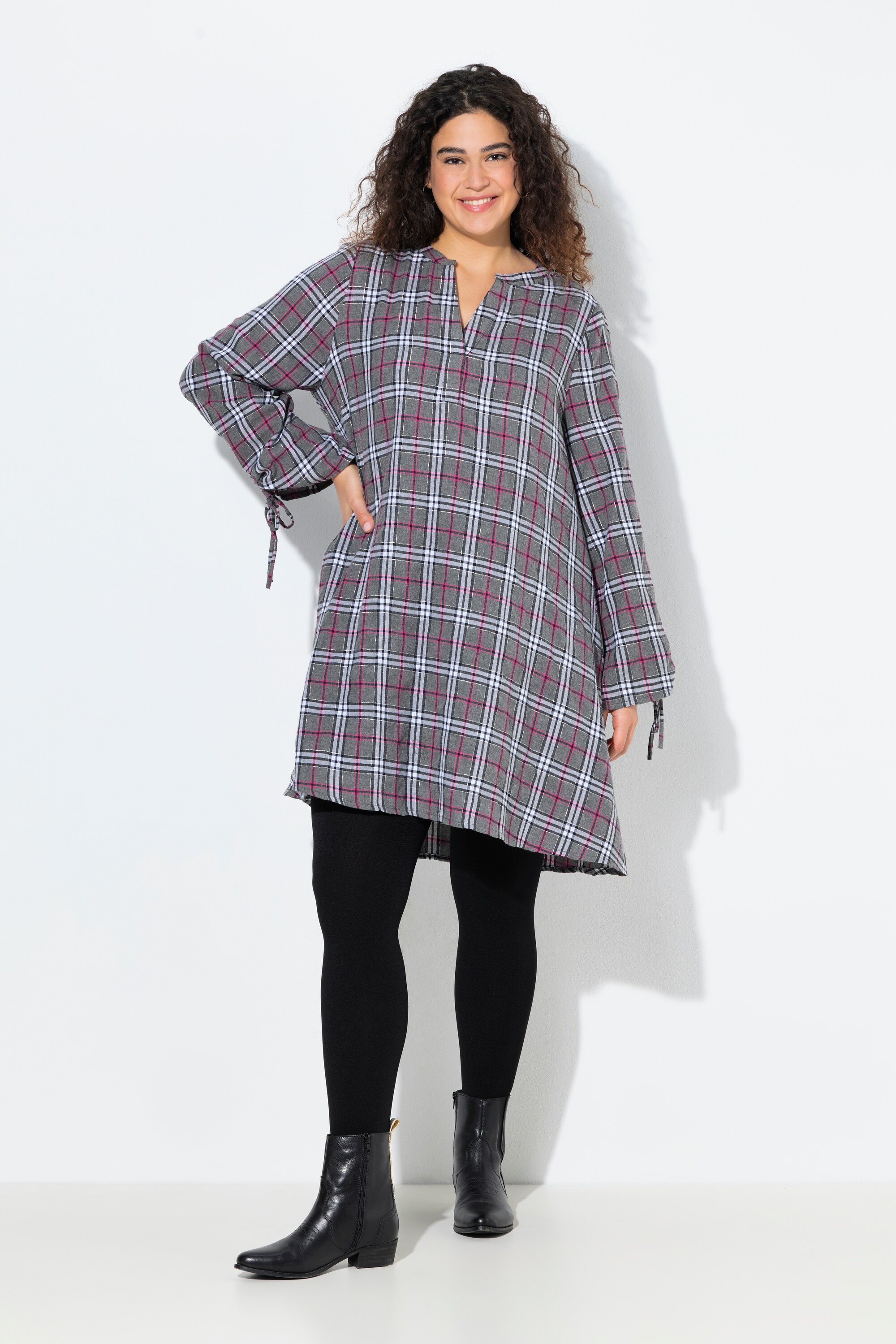 Robe tunique à col tunisien et, ULLA POPKEN