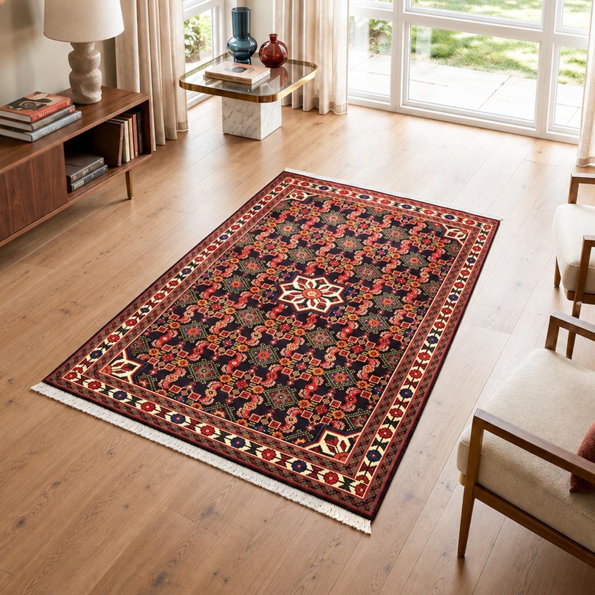 Tapis d'orient au motif oriental, noué main, HAMADAN 31, UN AMOUR DE TAPIS
