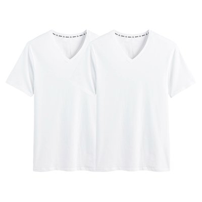 Set van 2 t-shirts met V-hals, in biokatoen DIM