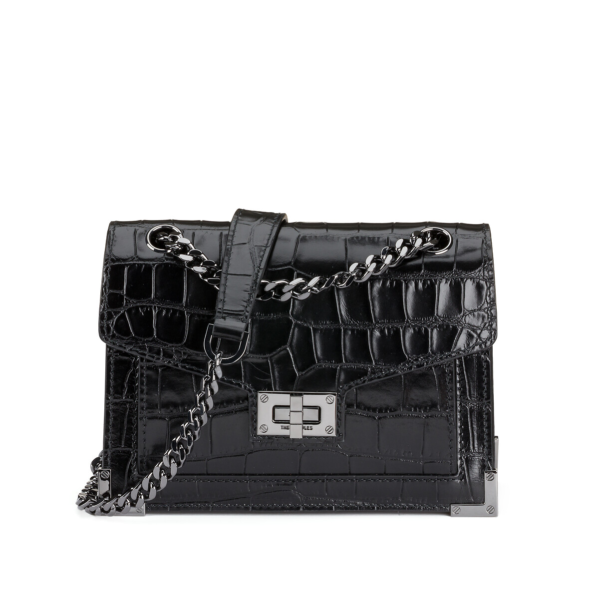 Emily Handbag in Mock Croc Leather with Chain Strap